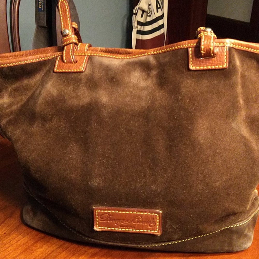 Dooney and Bourke Chocolate Suede bag - Picture 1 of 8